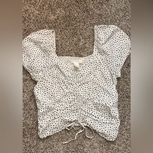 H&M Cropped Polka Dot Blouse